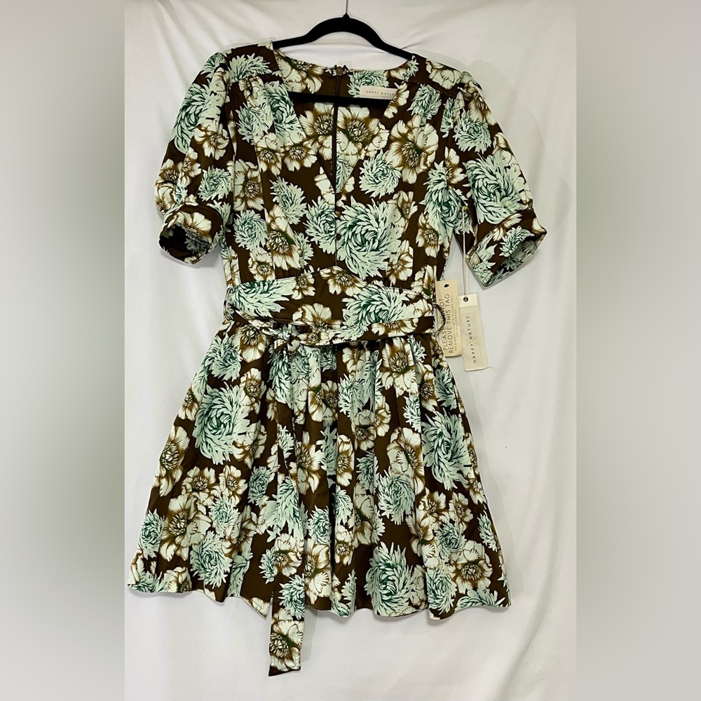 Happy X Nature NWT Sz S Spring Wedding Guest Bohemian Silky Floral Dress